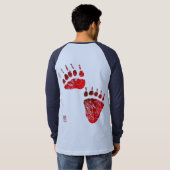 レッドベアーポーズ(フロント&バック) -長袖T型 Tシャツ (裏面フル)