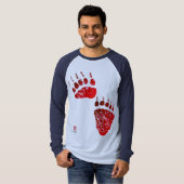 レッドベアーポーズ(フロント&バック) -長袖T型 Tシャツ (正面フル)