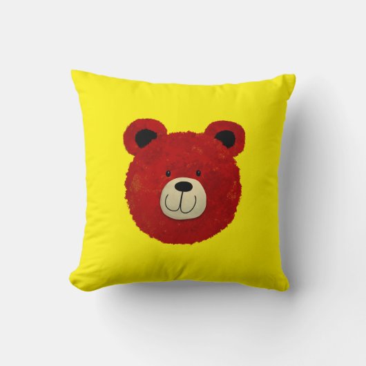 レッドベア クッション (正面)