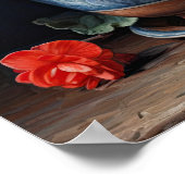 レッドベゴニアフラワーズアートプリントポスター ポスター (角)