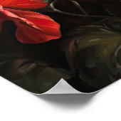 レッドベゴニアフラワーズアートプリントポスター ポスター (角)