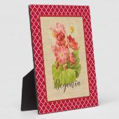 レッドベゴニアボタニカル&クローバー フォトプラーク (側面)