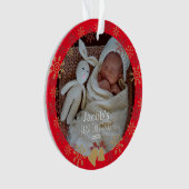 レッドベビークリスマスフォトスノーフレーク オーナメント (正面)