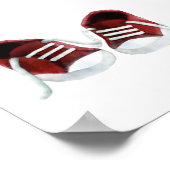 レッドベビー絵画スニーカーのプリントポスター ポスター (角)