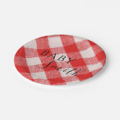 レッドベビーQベビーシャワーバーベキューBBQ ペーパープレート (アングル)