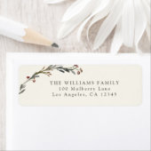 レッドベリエレガントーグリーンリーホリデーアドレス ラベル (インサイチュ)