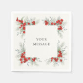 レッドベリエレガントーズクリスマスホリデーパーティー スタンダードカクテルナプキン (正面)