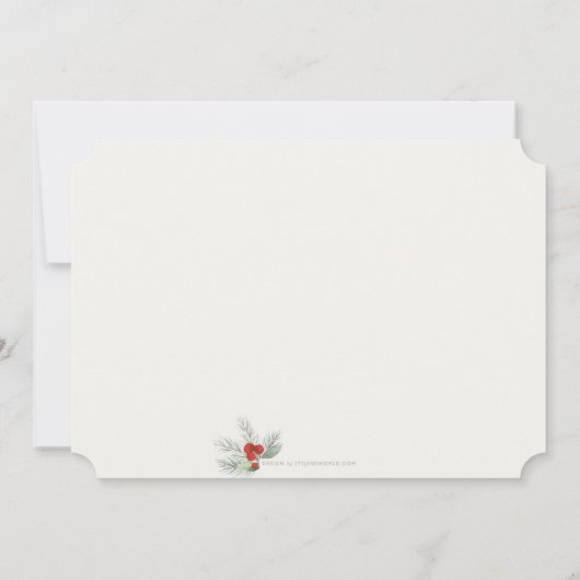 レッドベリエレガントーズクリスマスホリデーパーティー 招待状 (裏面)