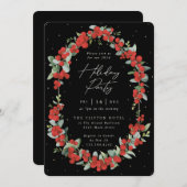 レッドベリエレガントー+ユーカリプトゥスホリデーパーティー 招待状 (正面/裏面)