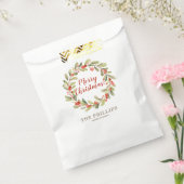 レッドベリパーソナライズされたークリスマスリース フェイバーバッグ (封をした状態)