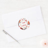 レッドベリモダンーホリデイズバードバカスタムーズ ラウンドシール (封筒)