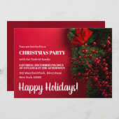 レッドベリーとミスタントー、クリスマスパーティー招待状 案内状 (正面/裏面)