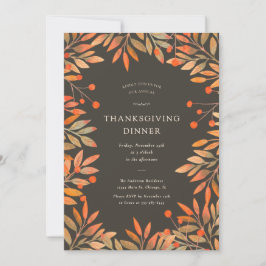 レッドベリーと離れズブラウンサンクスギビング 招待状