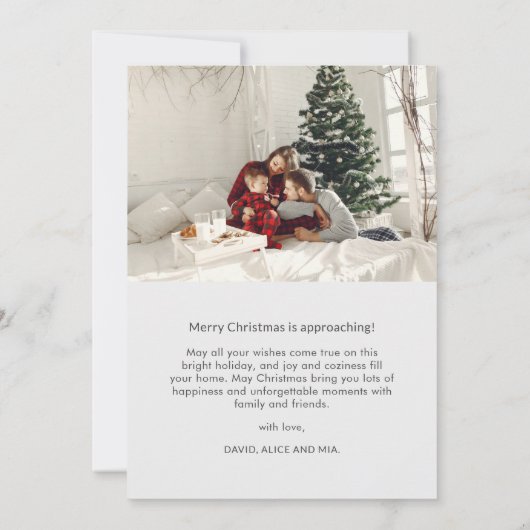 レッドベリーのクリスマス冬のリースワンフォト シーズンカード (裏面)