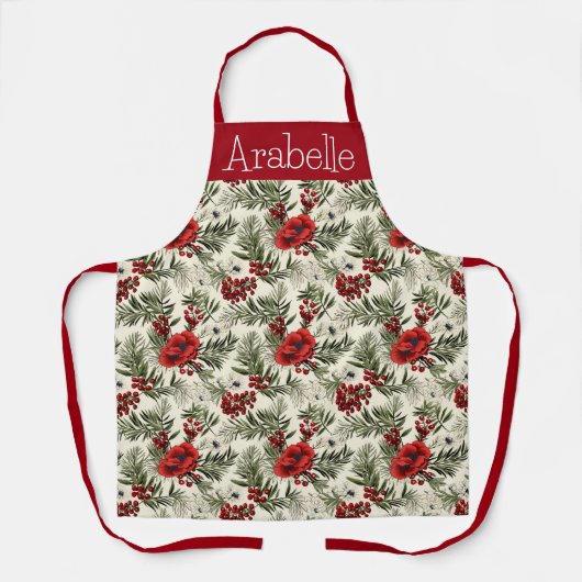 レッドベリーアンドパイン離れズキッチンデザイン エプロン (正面)