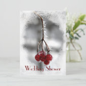 レッドベリーアンドフロストカップルウェディングシャワー 招待状 (スタンド正面)