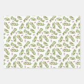 レッドベリーウィグススノーフレークスホリデーパターン ラッピングペーパーシート (正面)