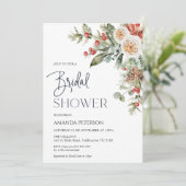 レッドベリーウィンターフローラブライダルシャワー招待 招待状 (スタンド正面)