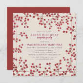 レッドベリーウィンター100誕生日サプライズパーティー 招待状 (正面/裏面)