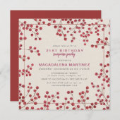 レッドベリーウィンター21stバースデーサプライズパーティー 招待状 (正面/裏面)