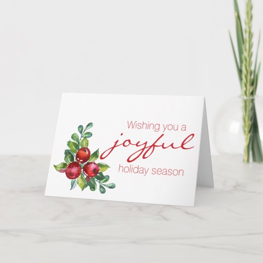 レッドベリーウォーターカラークリスマスカード シーズンカード (正面)