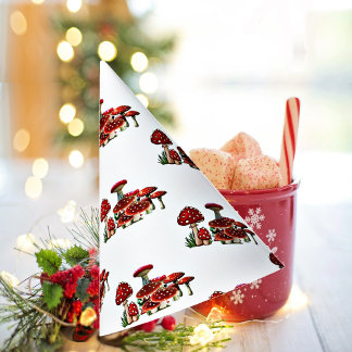 レッドベリーガーデングリーンリートースツール魔法キノコ パーティーハット