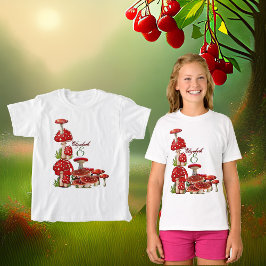 レッドベリーガーデントーストイレグリーンリー魔法キノコ Tシャツ