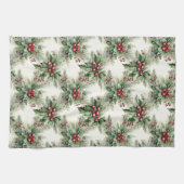 レッドベリークリスマスキッチンタオル キッチンタオル (横)