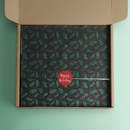 レッドベリークリスマスパターンブラック 薄葉紙