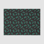 レッドベリークリスマスパターンブラック 薄葉紙 (正面)