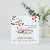レッドベリークリスマスパーティの招待状 招待状 (スタンド正面)