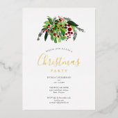 レッドベリークリスマスパーティー金ゴールド 箔シーズンカード (正面)