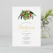 レッドベリークリスマスパーティー金ゴールド 箔シーズンカード (立ち正面)