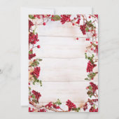 レッドベリークリスマスホリデーブランチ招待状 招待状 (裏面)