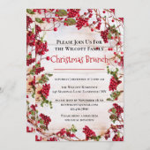 レッドベリークリスマスホリデーブランチ招待状 招待状 (正面/裏面)