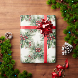 レッドベリークリスマスラッピング紙 ラッピングペーパー