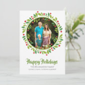 レッドベリークリスマスリースフォトカード シーズンカード (スタンド正面)