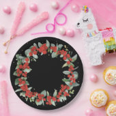 レッドベリークリスマスリースホリデーパーティー ペーパープレート (パーティー)