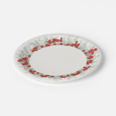 レッドベリークリスマスリースホリデーパーティー ペーパープレート (アングル)