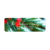 レッドベリーグリーンパインズクリスマス差出人住所 ラベル (正面)