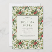 レッドベリーグリーンホリーホリデークリスマスパーティー 招待状 (正面)