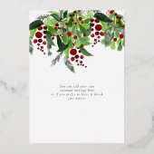 レッドベリーグリーンリービジネスクリスマス金ゴールド 箔シーズンカード (裏面)