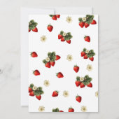 レッドベリースイートストロベリーガールベビーシャワー 招待状 (裏面)