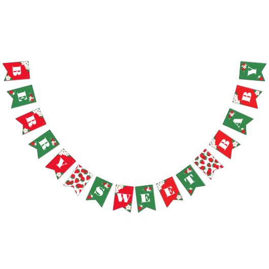 レッドベリースウィートベビーストロベリーベビーシャワー バンティングフラッグ (全)