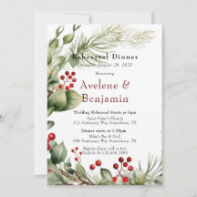 レッドベリーズパインリース結婚ズリハーサルディナー