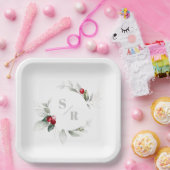 レッドベリーズホリデイ応援ハーズアンドザーモノグラム ペーパープレート (パーティー)