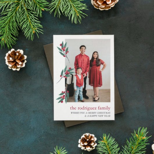 レッドベリートゥグッズ写真メリークリスマスホリデーカード シーズンカード