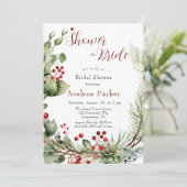 レッドベリーパインリースシャワーザブライド 招待状 (スタンド正面)