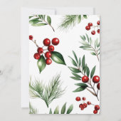 レッドベリーパインリースシャワーザブライド 招待状 (裏面)