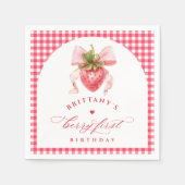 レッドベリーファースト誕生日 スタンダードカクテルナプキン (正面)